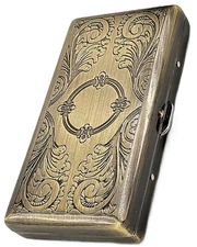 Cigarette Case Victorian Style Metal Holder for Regular, King and 100's Size Poc