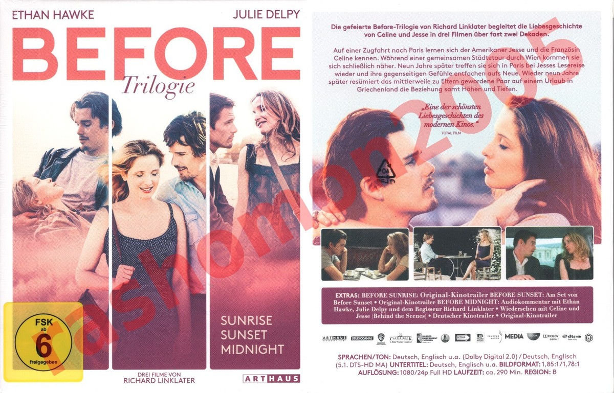 Blu-ray BEFORE TRILOGY SUNRISE+SUNSET+MIDNIGHT Ethan Hawke Julie