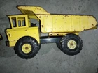 Vintage 1970s Tonka Dump Truck Pressed Steel 20” Yellow Mighty Dump
