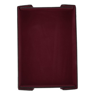 Dice Tray PU Leather Felt Lining Magnetic Folding Dice Rolling Mat Red Coffee