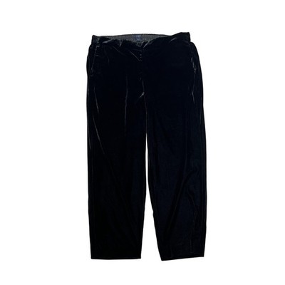 J. Crew Black Velvet Pants Pull On Straight Leg Plus Size 18 Jamie Velvet Pants