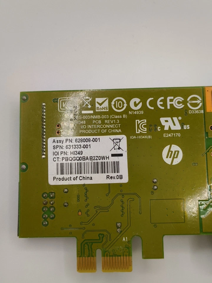HP 628008-001 Dual Port FIREWIRE IEEE PCI Express X1 CARD W/ Low Profile H5-4(4) - Image 4 of 4