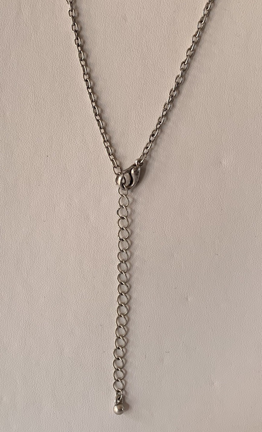 Delicate Designed Silvertone Red Beaded Pendant N… - image 16