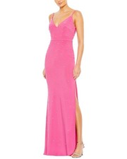 Mac Duggal Rhinestone Embellished V-Neck Gown Women's