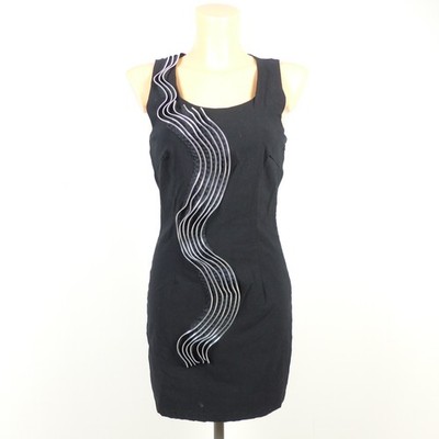 VILA shift dress Silvana dress zip black size M   