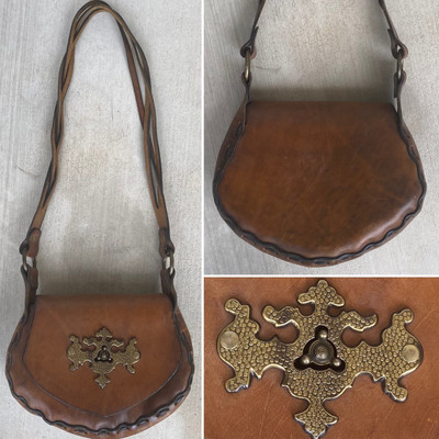 Vintage Leather Purse Hippy Hippie Chic Boho Cowgirl Western 60s 1960s 70s