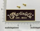 Martin Guitar Case Logo Badge Gold on Black with Gold Screws