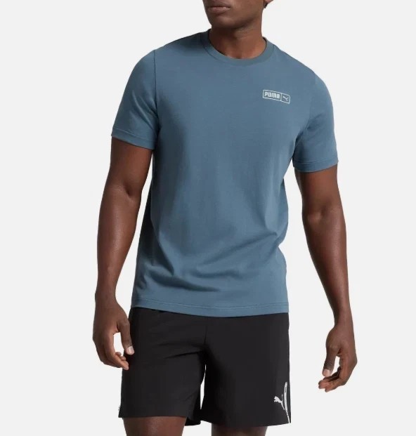 PUMA Men's Size XXL Blue Short Sleeve Logo Tee T-Shirt NWT