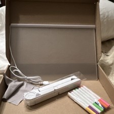 Portable Glass Dry Erase Board with Stand, USB Cable, Cloth, Markers