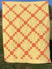Crown Royal Peach Nine Patch Quilt