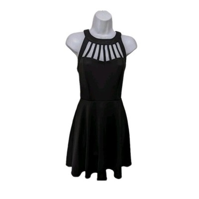 trixxi skater dress Three Pink Hearts Trixxi Cut Out High Neck Skater Dress Womens M 90s Y2K  drs3.4