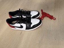 Nike Air Jordan 1 Low Black Red White Low Top Athletic Sneakers Basketball