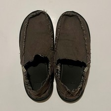 USED Sanuk Gray Vagabond Sidewalk Surfers Hemp Frayed Mens 10 BARELY WORN   
