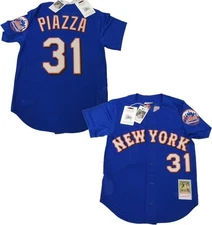 New 1999 Mike Piazza #31 NY Mets Mens Mitchell & Ness Authentic BP Jersey $130