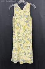 Chaps Women's Yellow Blue Floral Sleeveless V-Neck Midi Dress NWT Sz 2