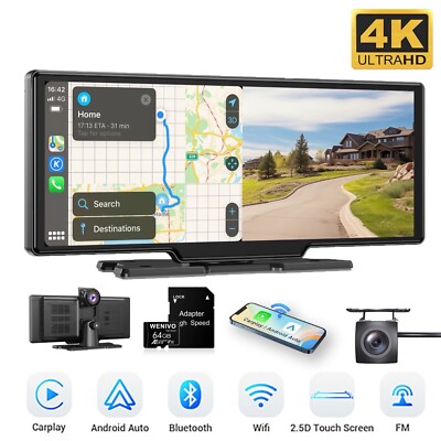 10,26'' 4K Dashcam Touchscreen Autoradio Tragbar Apple Carplay Android Auto