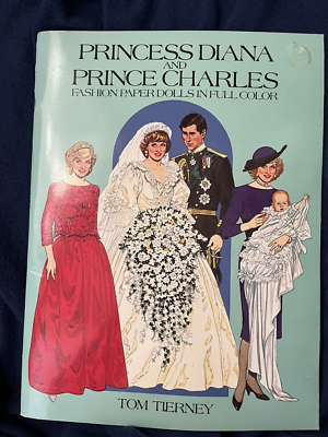 diana princess of wales paper doll the charity auction dresses Princess Diana Charity Auction Dresses Diana Charles Wedding UNCUT Paper  Dolls