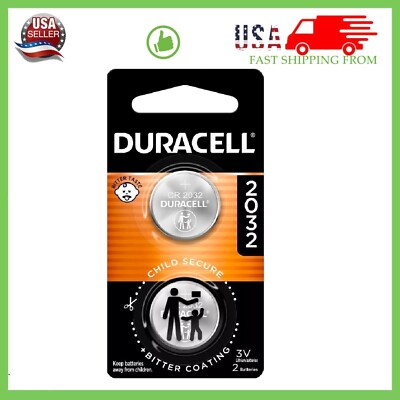 2xPack Duracell CR2032 Lithium Battery 3 Volt DL2032 (ECR2032 CR 2032 DL 2032)