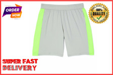 Athletic Works Boys Core Shorts Husky Soft Silver/VIbrant Lime SIZE L --AD7--