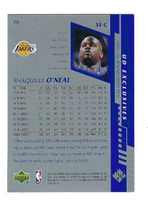 2000-01 Upper Deck Silver UD Exclusives Shaquille O