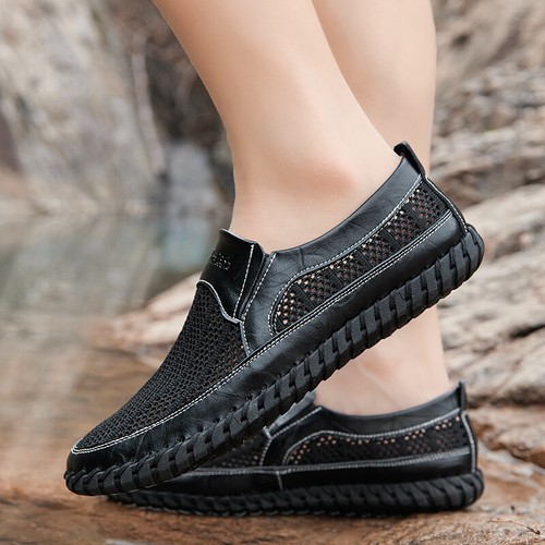 Mens Pumps Slip On Loafers Mesh 