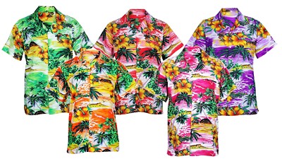 HERREN HAWAII HEMD HIRSCH STRAND HAWAII ALOHA PARTY SOMMER URLAUB AUSGEFALLEN S -XXL D1