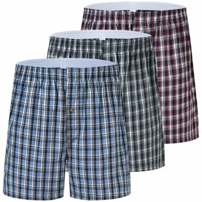 Men's Woven Boxer Shorts Underwear, Classic Cotton Rich Boxers S to 2XL