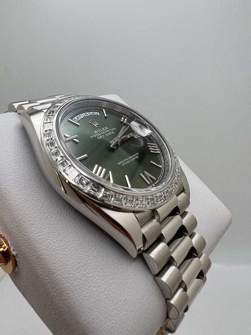 day date platinum green dial