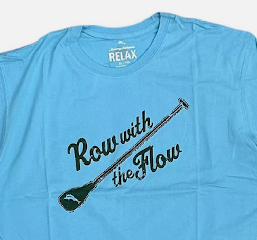 FILA T shirt manica corta TOMMY BAHAMA blu chiaro ROW WITH THE FLOW vestibilità rilassata $45