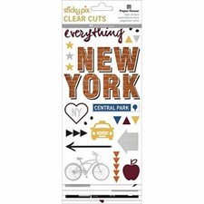 Paper House Sticky Pix Clear Cuts Stickers 5/Pkg-New York City