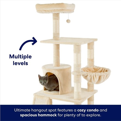 62in Faux Fur Cat Tree & Condo,Cream eBay