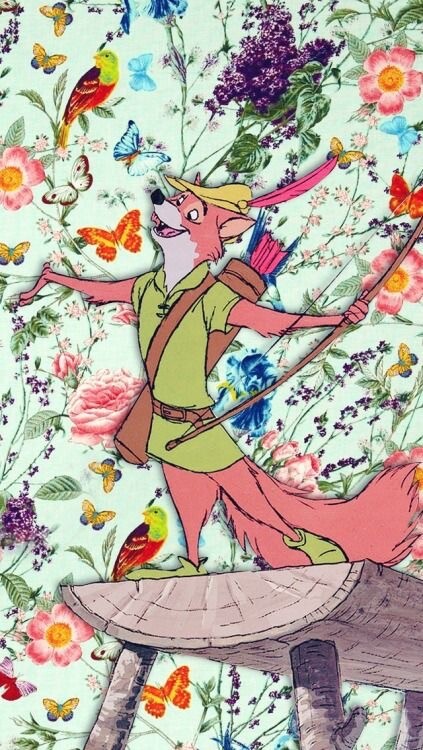 Robin Hood Fox and Flowers Collage 6x10 Quilters and Craft Fabric