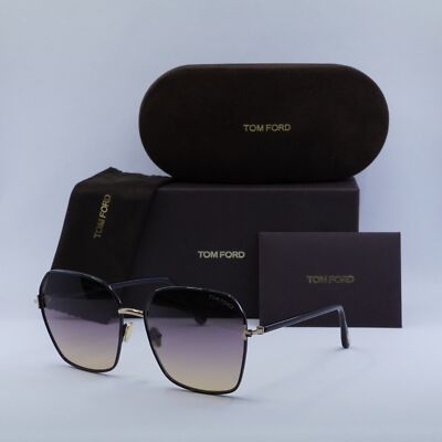 TOM FORD FT0839 01B Rose Gold/Shiny Black/Purple To Peach Gradient 62-16-140 ...