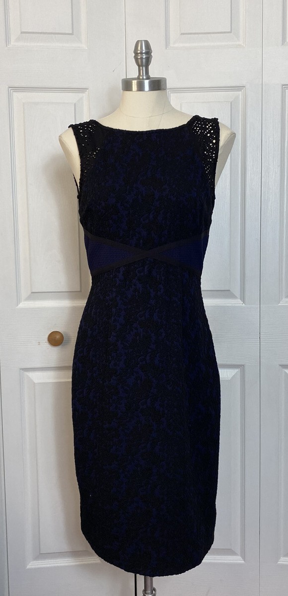 Anthropologie Moulinette Soeurs Size 4 Larkin Sheath Dress Navy Black Lace
