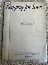 Vintage Begging for Love 1931 Sheet Music Irving Berlin Broadway New York