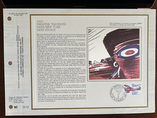 FEUILLET CEF 50EME ANNIVERSAIRE 1ER TRAVERSEE PARIS NY SANS ESCALE - PA53 - 1980