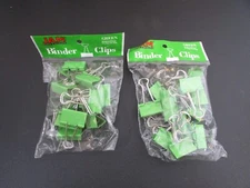JAM 30X  Paper Colored Binder Clips Medium 5/8" Capacity GREEN 30 PACK