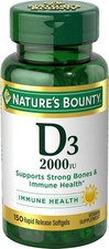 Nature's Bounty Vitamin D, Supports Immune Health  150 Count Pack of 1 