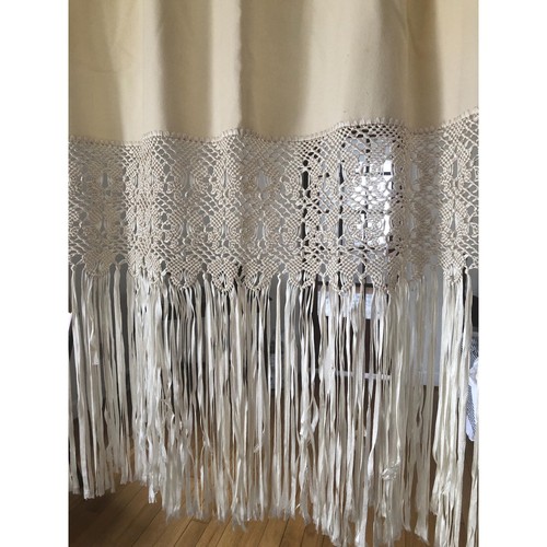 Antique Wool & Lace Shawl • 1920s Heirloom Ceremonial Wrap w/ Fringe
