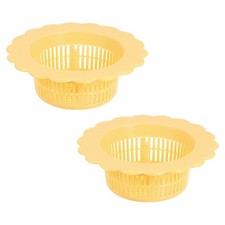 Sink Drain Strainer Plastic Kitchen Sink Filter Hair Drain Catcher Yellow 2Pcs