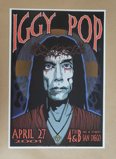 Iggy Pop San Diego 2001 Concert Poster Art Chris Shaw