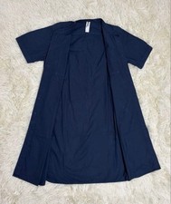 Margaret Howell Navy Cotton Shirt Dress Short Sleeve Open Front Used