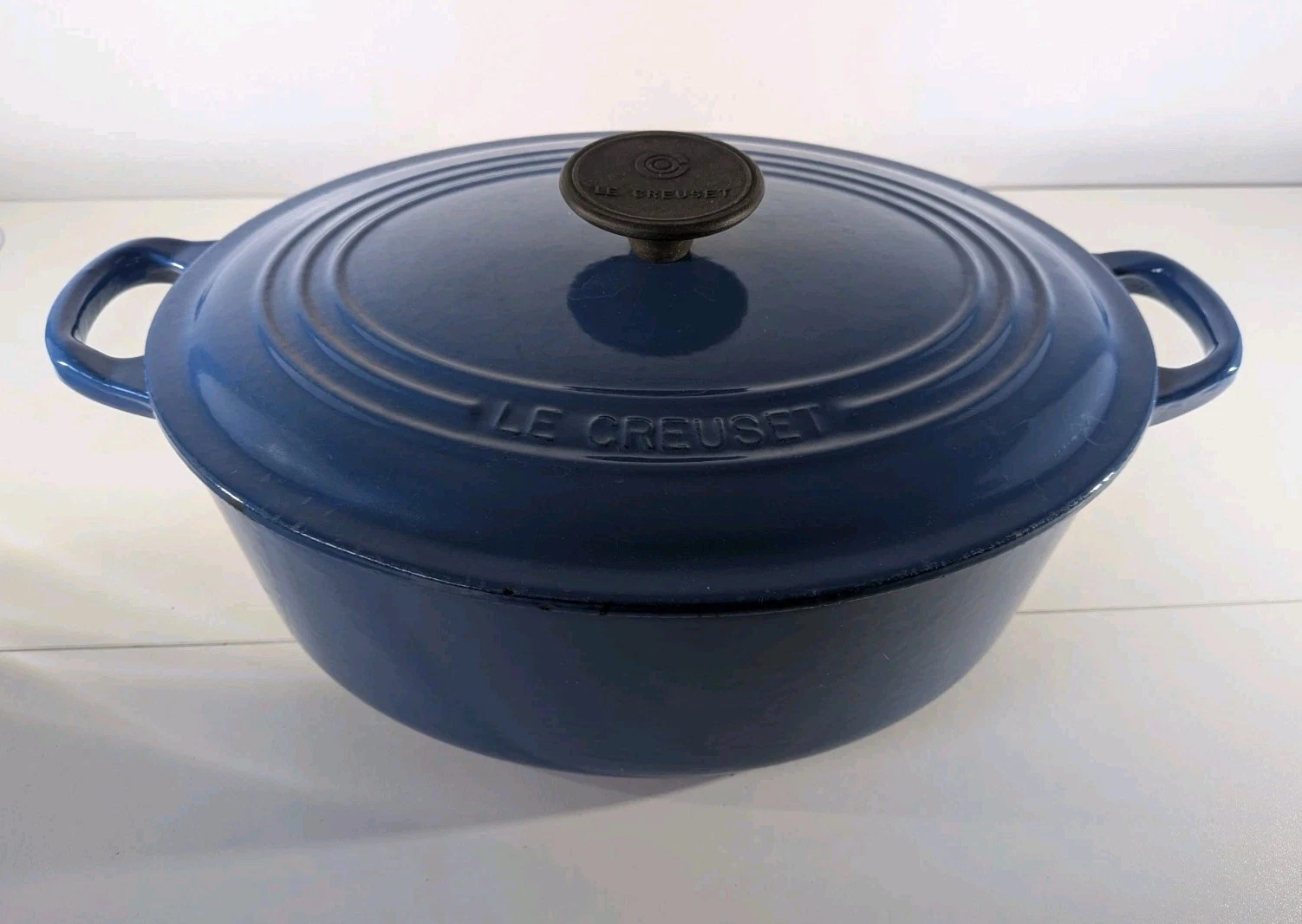 Le Creuset Cast Iron Oval Casserole Dish/Pot Dutch Oven 27" Blue