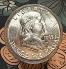 Franklin Half Dollars Lot of 20 90% Silver Fine-UNC  1954-1963