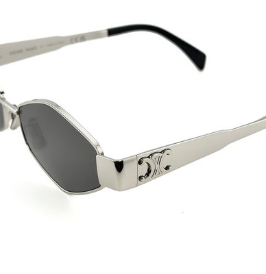 CELINE CL40254U 40254 METAL TRIOMPHE Silver Gray Oval Unisex