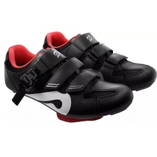 NEW Women's Size 7 (38 EU) Peloton Cycling Shoes Black White Red w/Cleats