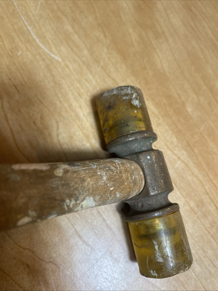 MAZO CON PUNTA DE PLÁSTICO DURO DOBLE CABEZA 11" VINTAGE con mango de madera Foto 4 de 4