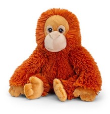 Plüschtier Affe Orang Utan Rot Braun, Sitzender Kuschelaffe, Stofftier 18 cm