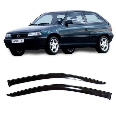 Tape-on Window Visors Rain Guards Fit Opel Astra F Hb 3d 1991-98 Wind Deflectors
