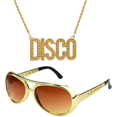 2er Fette Gangster Kette & Brille Silber 70er 80er 90er Hustler Rapper Hiphop...